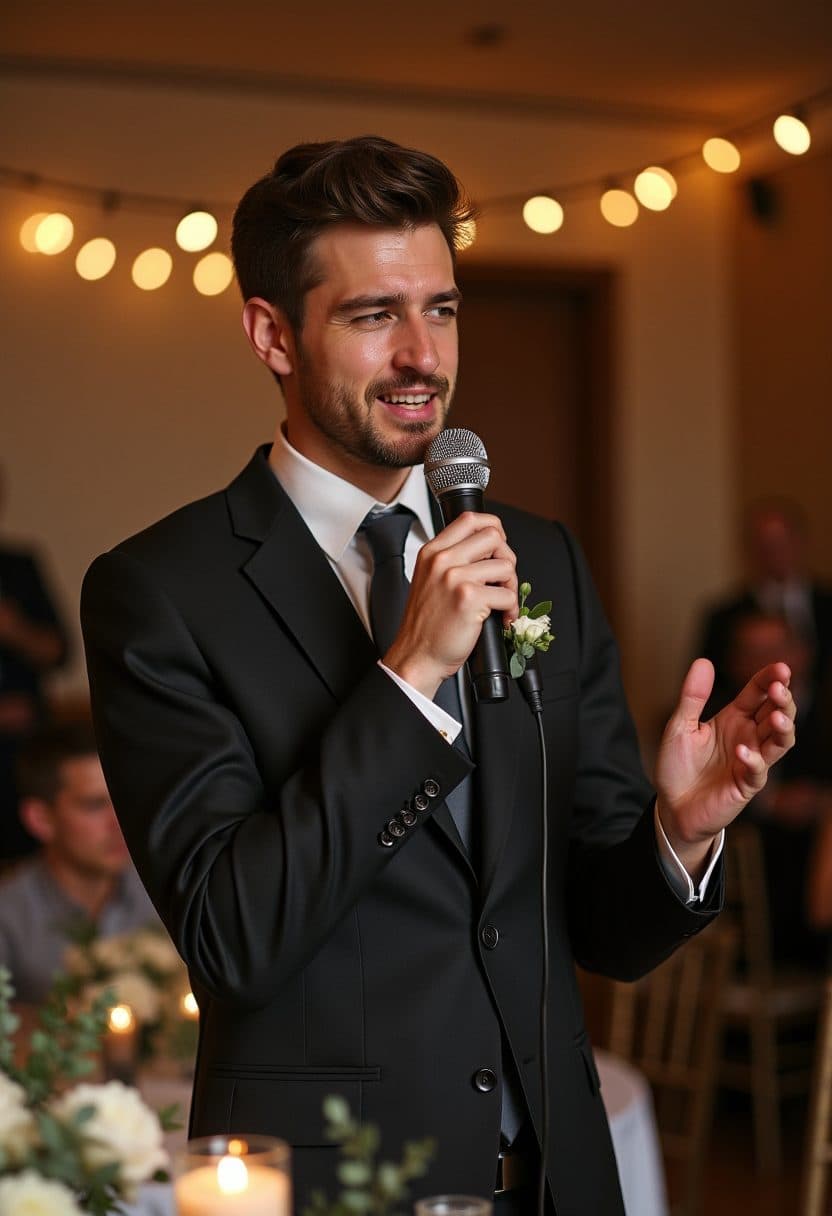 Best man — five minutes before he cried