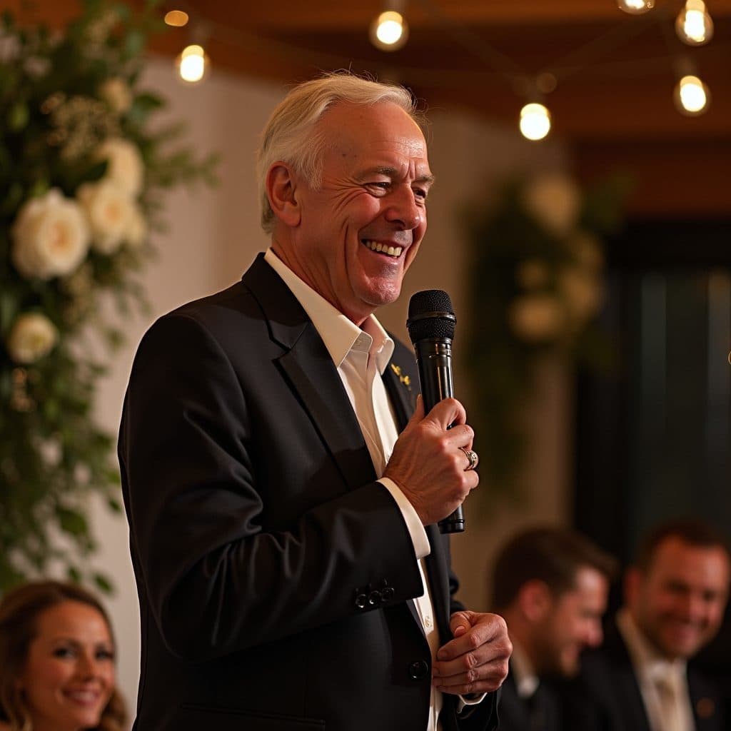 Dad's speech: zero notes, full hearts